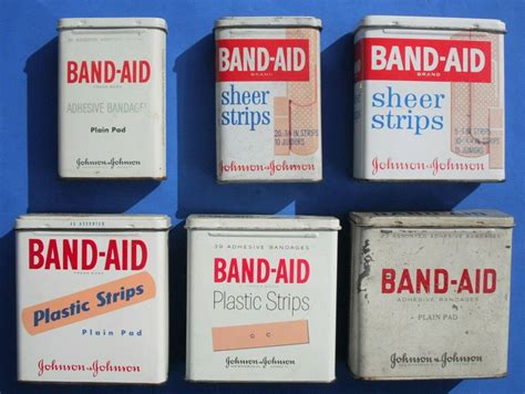 metal band-aid box value|vintage band aid box.